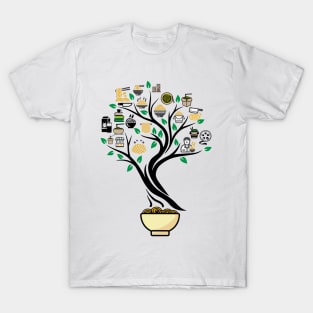 Noodles Ramen Food Tree Of Life Yoga Celtic Viking Yggdrasil T-Shirt